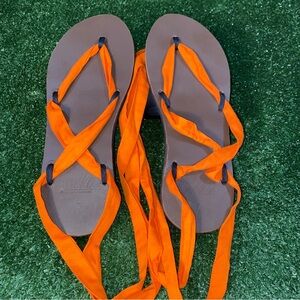 Sseko Lace-Up Flat (Green) Wrap Gladiator Laces Sandals